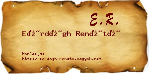 Eördögh Renátó névjegykártya